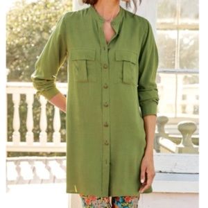 Soft Surrounding 100% Silk Button Up Tunic